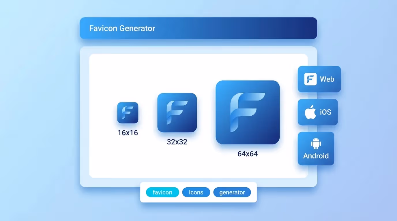 Favicon generator creating all icon sizes for browsers, Apple Touch, Android Chrome and Windows tiles