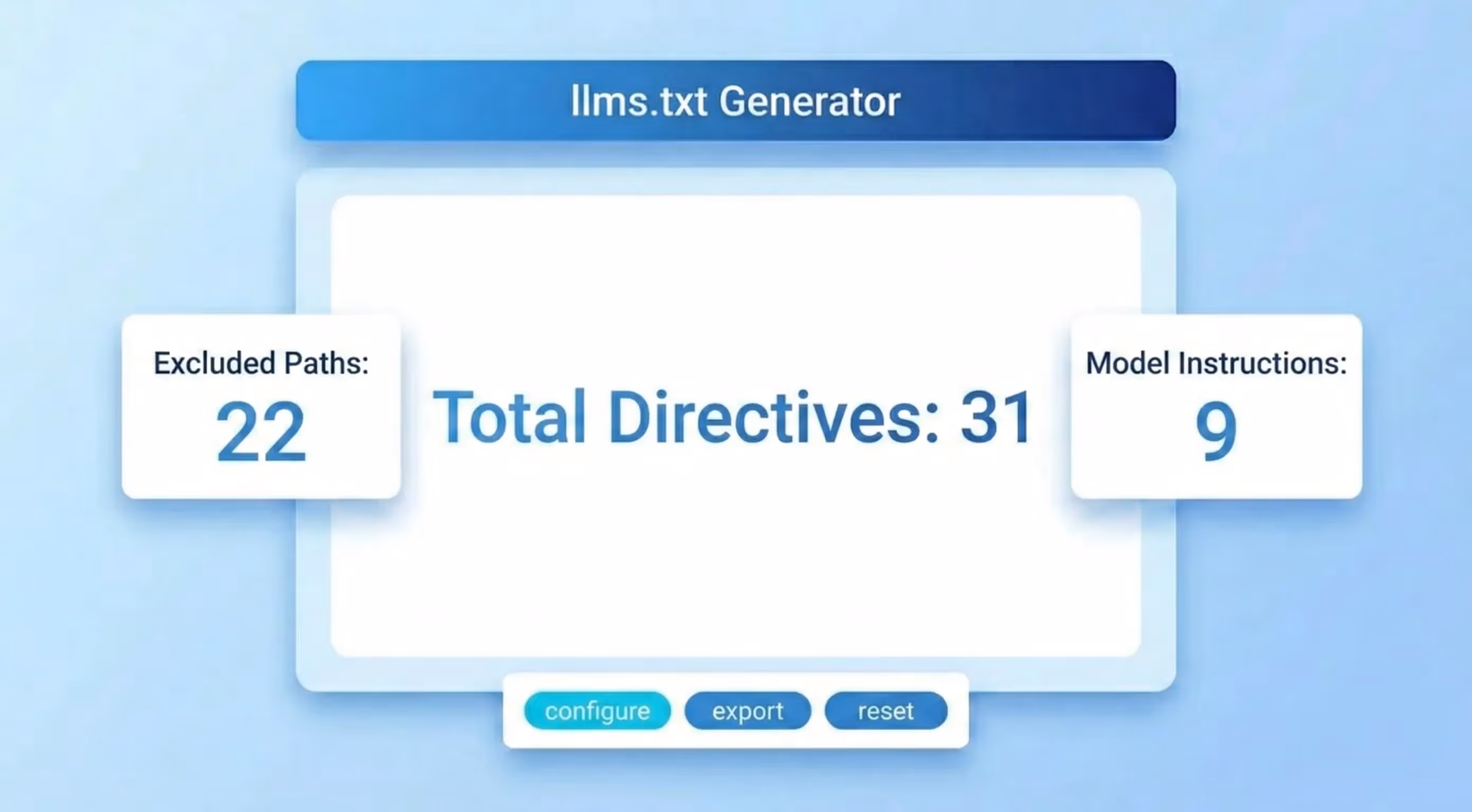 llms.txt file generator with structured sections for AI crawlers and large language models