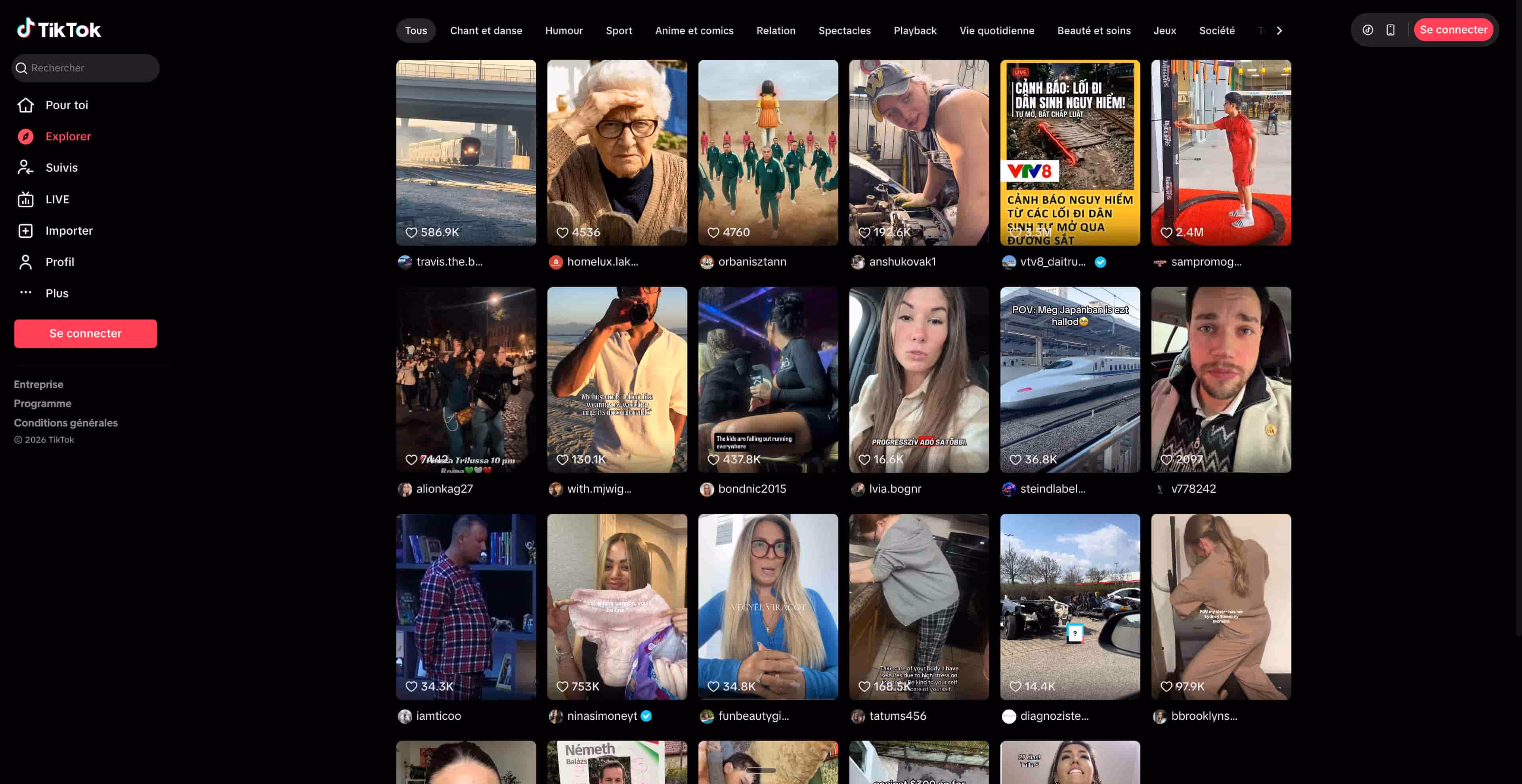 TikTok app interface showing trending videos and engagement metrics on smartphone screen