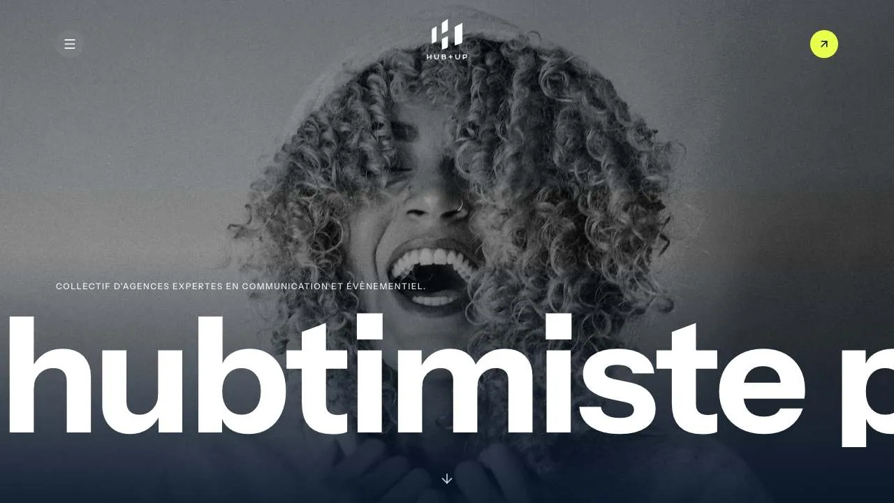 Startseite der Website des Agenturverbunds Hub and Up