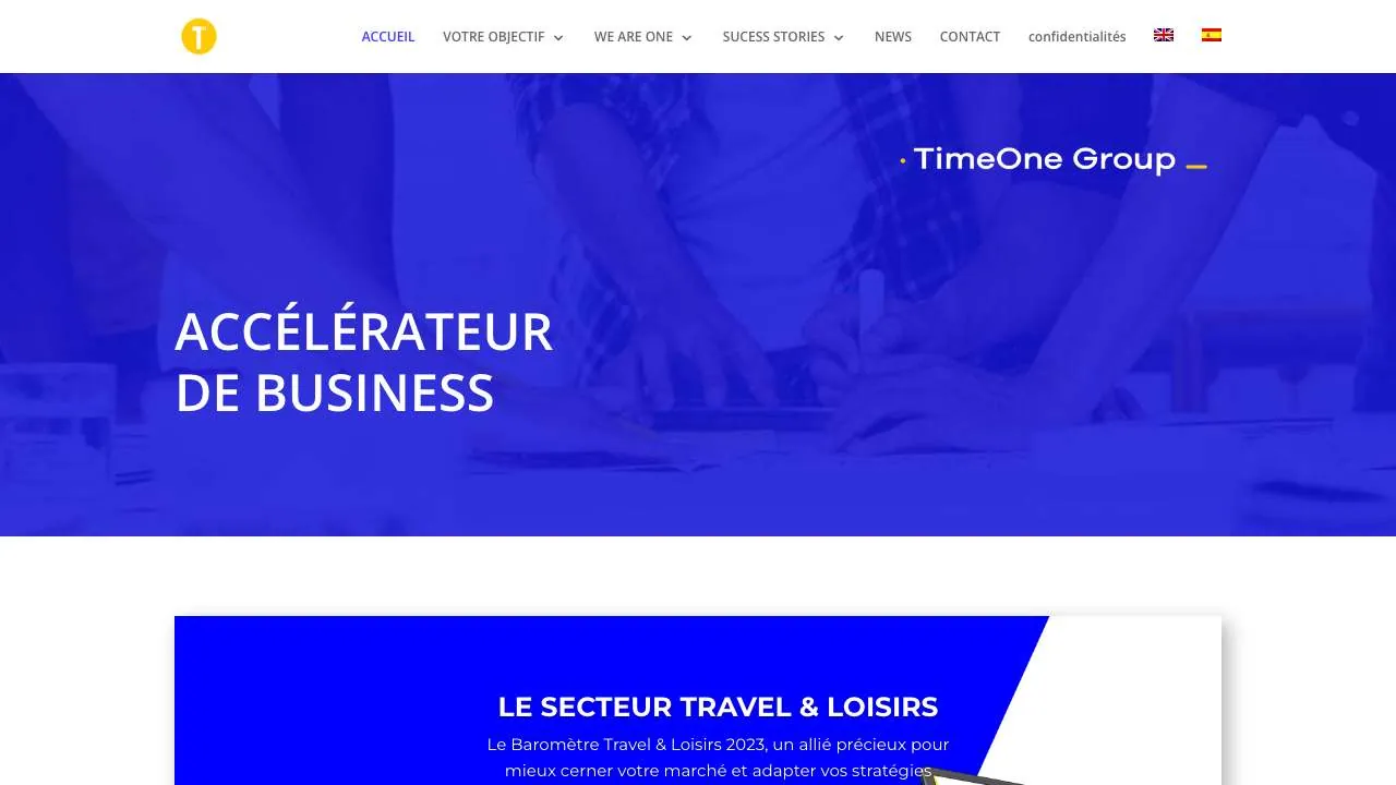 Startseite der Website der Digitalmarketing-Gruppe TimeOne Group