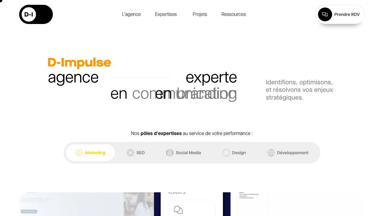Startseite der Website der Digitalmarketing-Agentur D-Impulse
