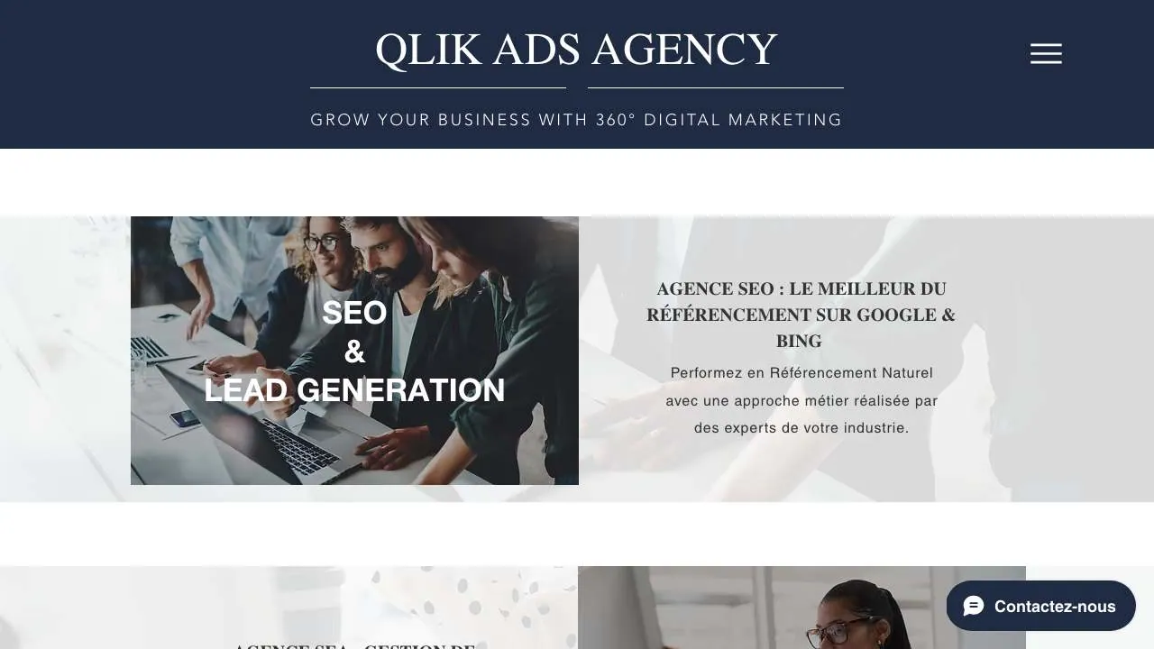 Startseite der Website der Digitalagentur Qlik Ads