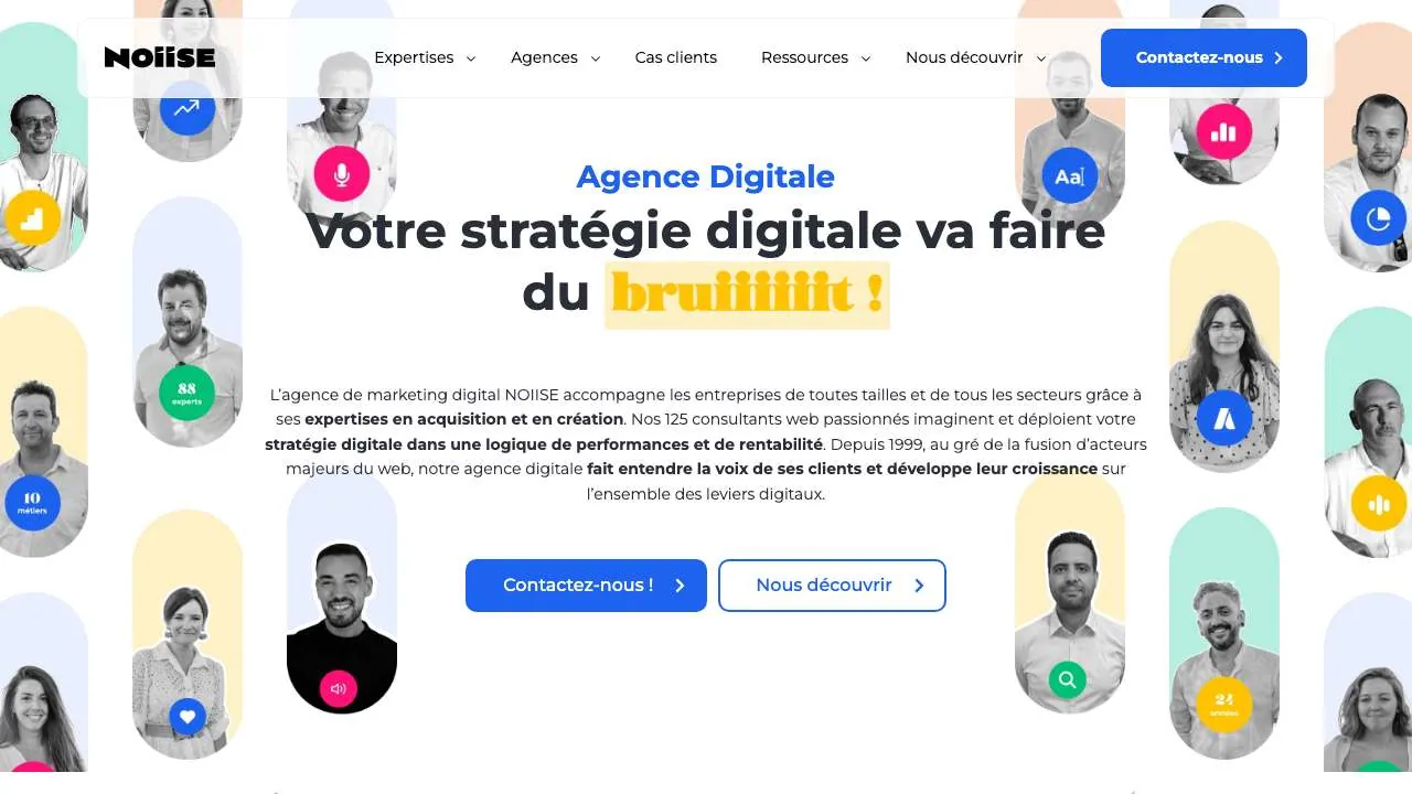 Startseite der Website der Digitalagentur Noiise
