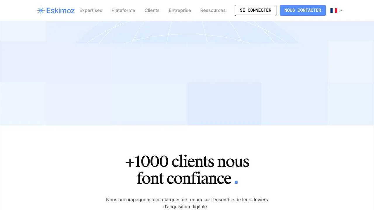 Startseite der Website der Suchakquise-Agentur Eskimoz