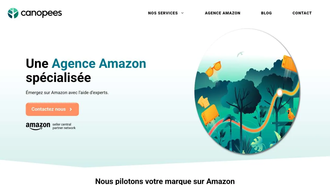 Startseite der Website der Amazon-Agentur Canopees