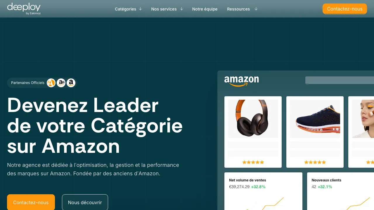 Startseite der Website der Amazon-Agentur Deeploy