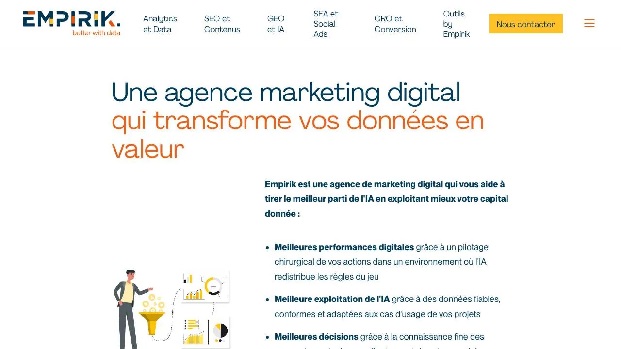 Startseite der Website der Digitalmarketing-Agentur Empirik