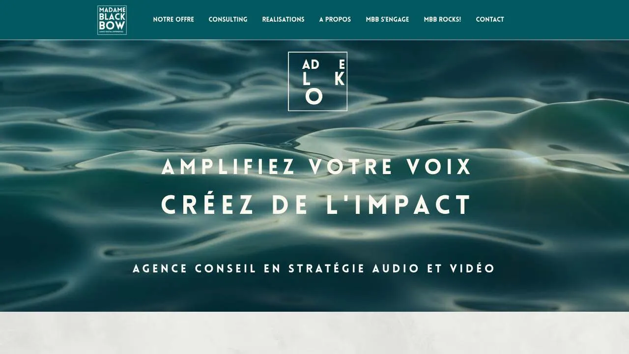 Startseite der Website des Podcasthauses Madame Black Bow Productions