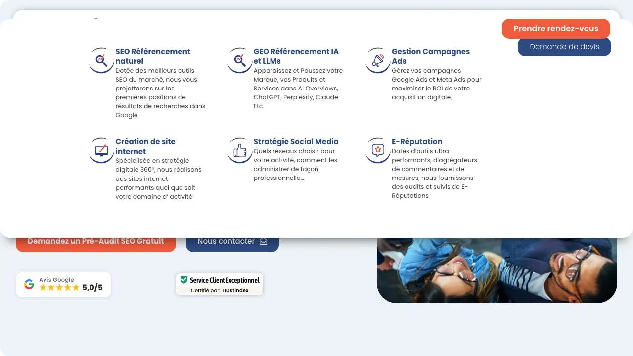 Startseite der Website der Digitalagentur Optimize 360