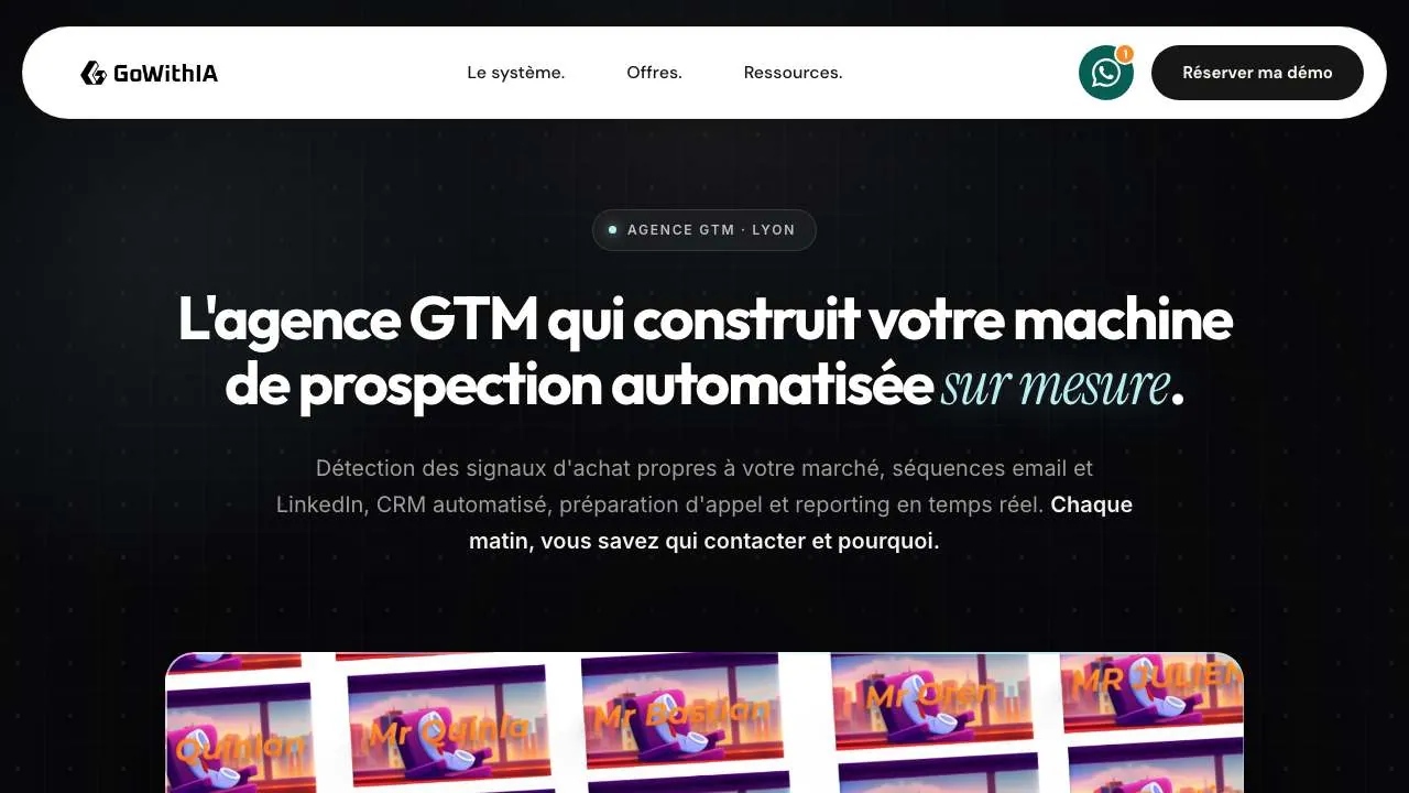 Startseite der Website der Go-to-Market-Agentur Gowithia