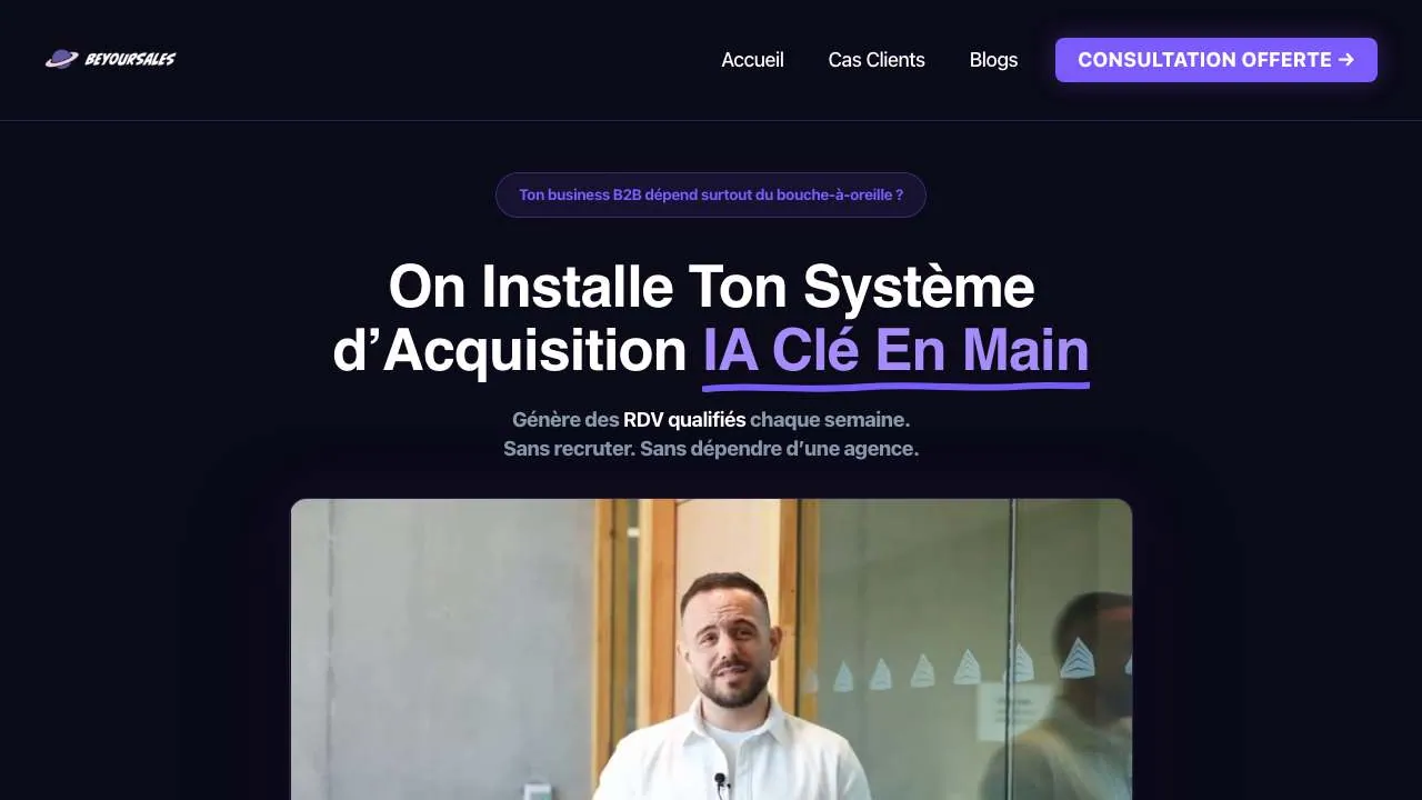Startseite der Website der B2B-Akquiseagentur Beyoursales