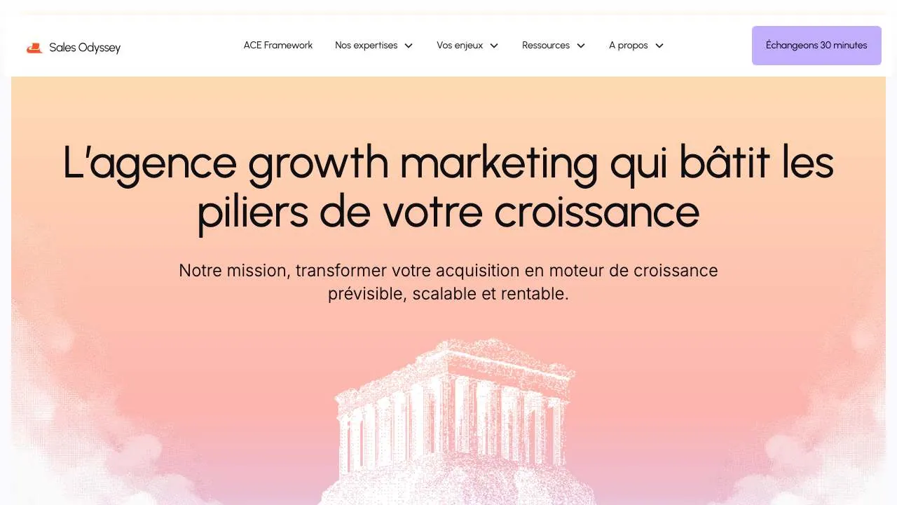 Startseite der Website der Growth-Marketing-Agentur Sales Odyssey