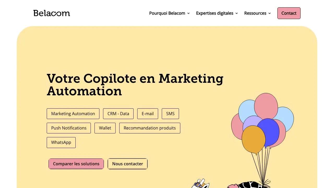 Startseite der Website der Marketing-Automation-Agentur Belacom