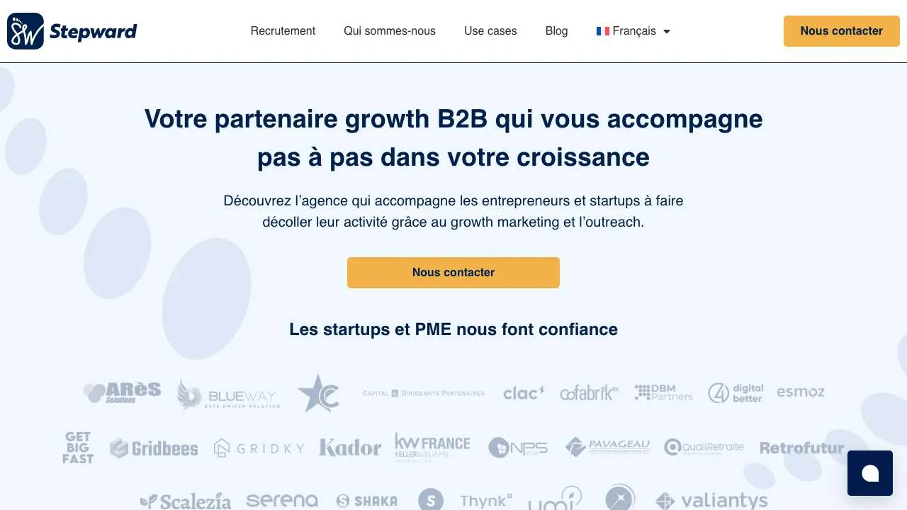 Startseite der Website der B2B-Growth-Agentur Stepward