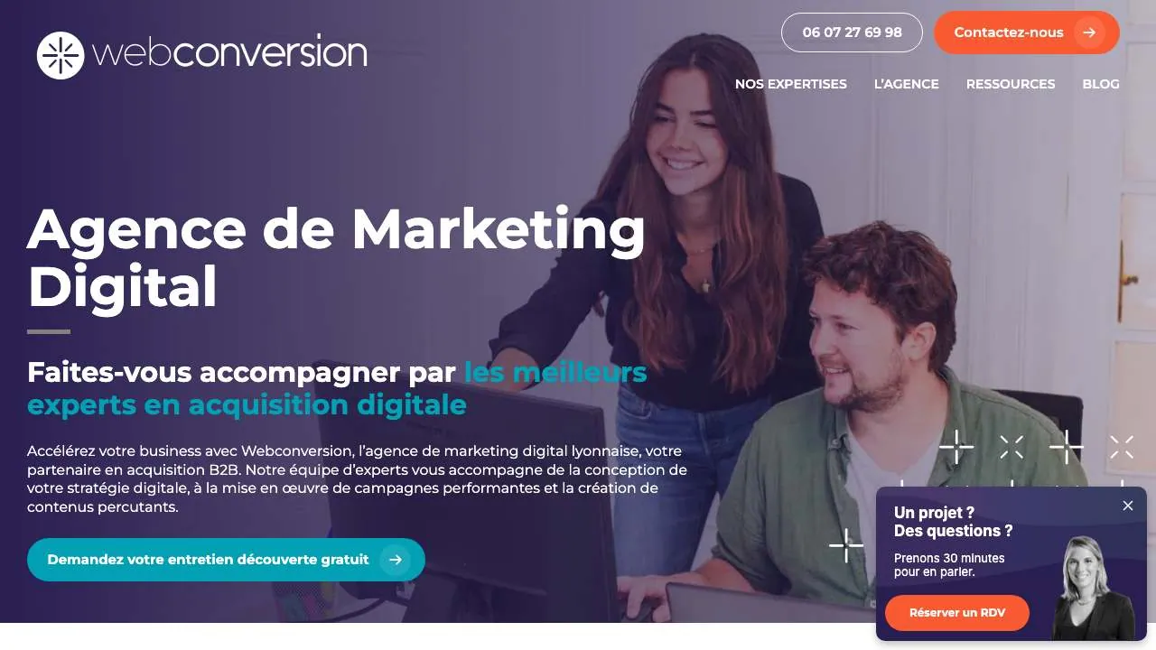 Startseite der Website der B2B-Akquiseagentur WebConversion