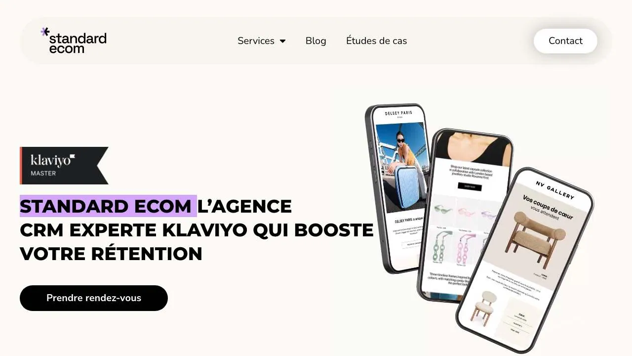 Startseite der Website der CRM-Agentur Standard Ecom