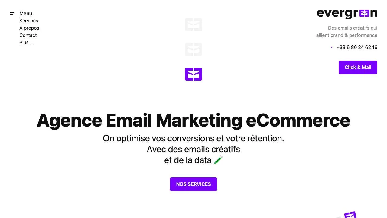 Startseite der Website der E-Mail-Marketing-Agentur Evergreen Media