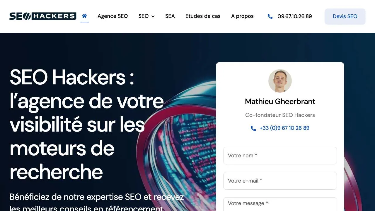 Startseite der Website der Agentur SEO Hackers