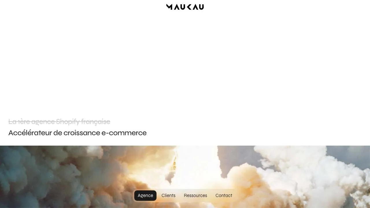Startseite der Website der Shopify-Agentur Maukau