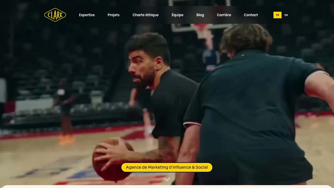 Startseite der Website der Agentur Clark Influence