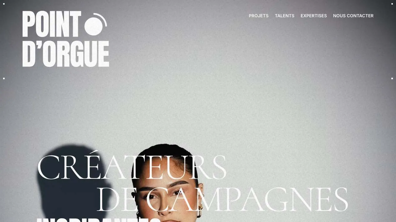 Startseite der Website für Influence-Marketing der PO Agency