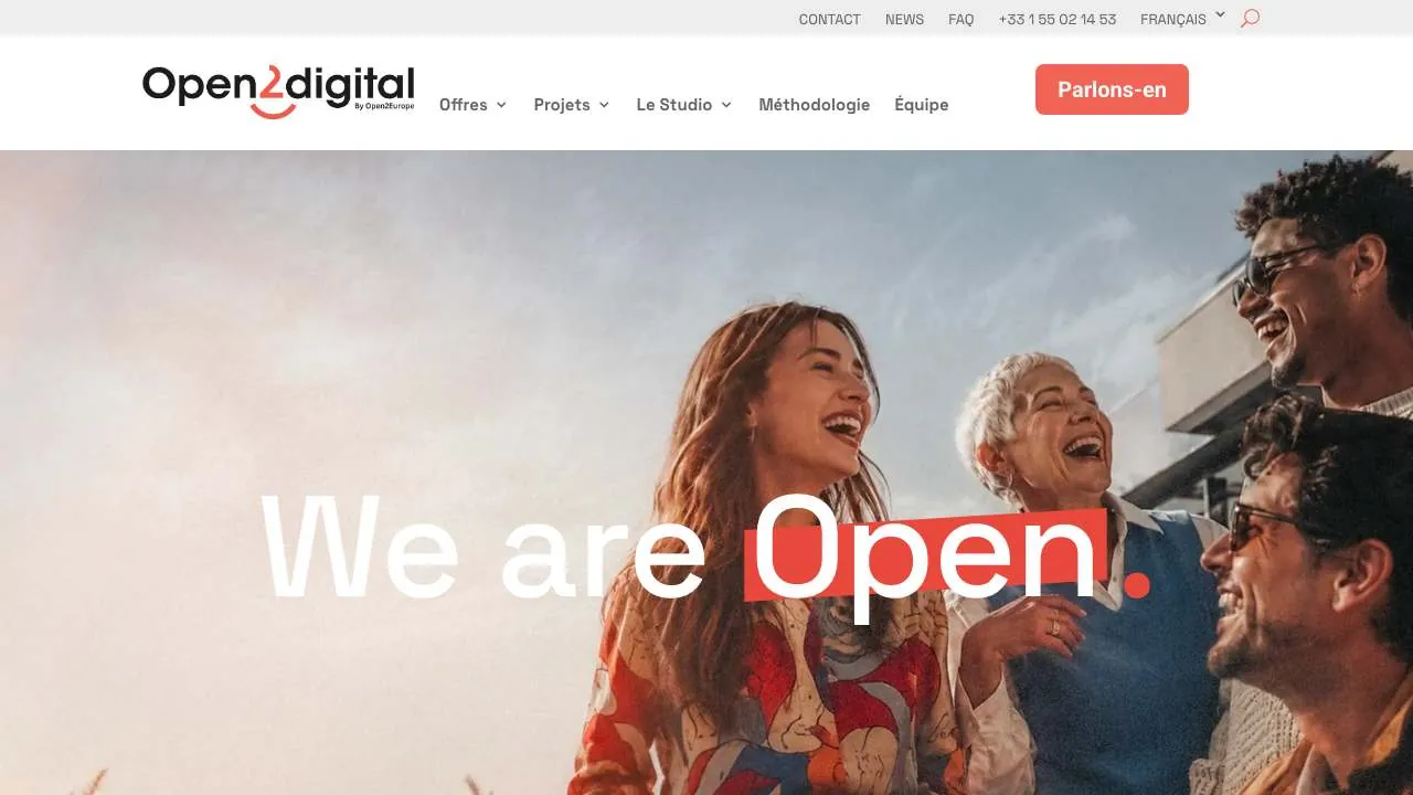 Startseite der Website der Agentur Open2Digital