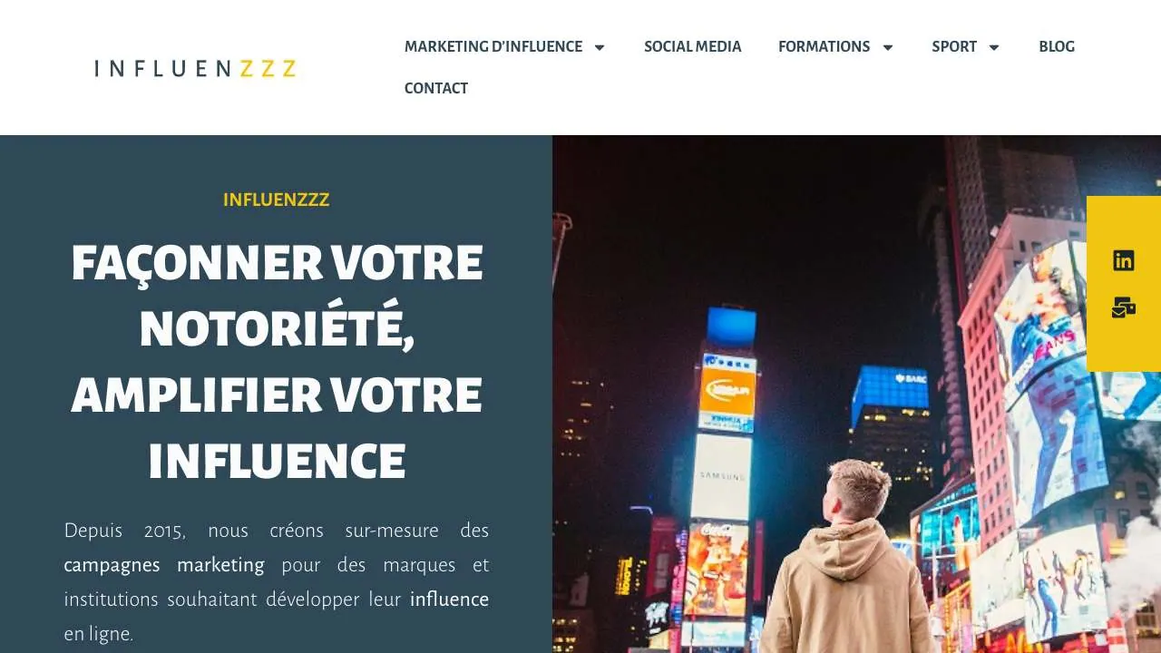Startseite der Website der Influence-Agentur InfluenZZZ