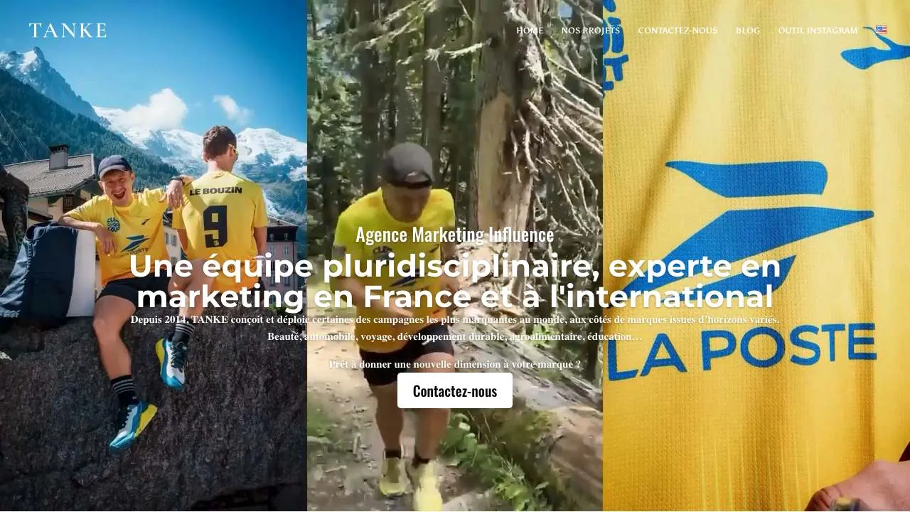 Startseite der Website der Influence- und Social-Media-Agentur Tanke