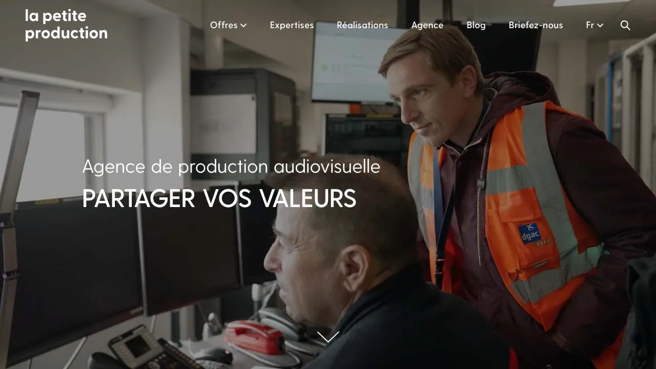 Startseite der Website der audiovisuellen Agentur La Petite Production