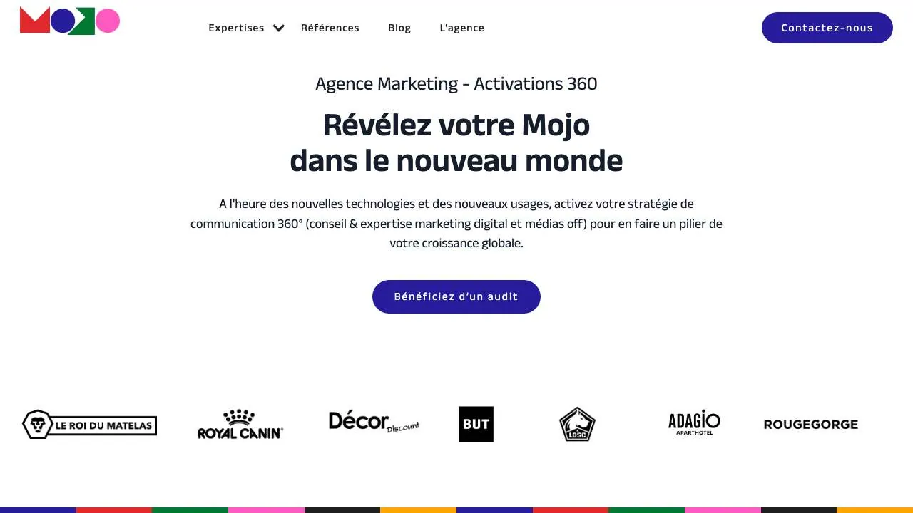 Startseite der Website der Agentur MO and JO