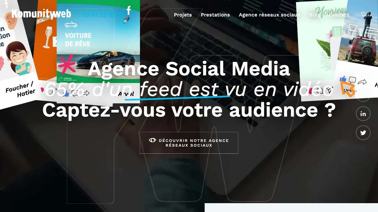 Startseite der Website der Social-Media-Agentur Komunity Web