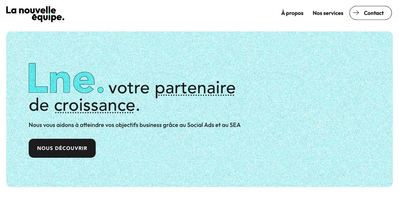 Startseite der Website der Werbeagentur La Nouvelle Equipe