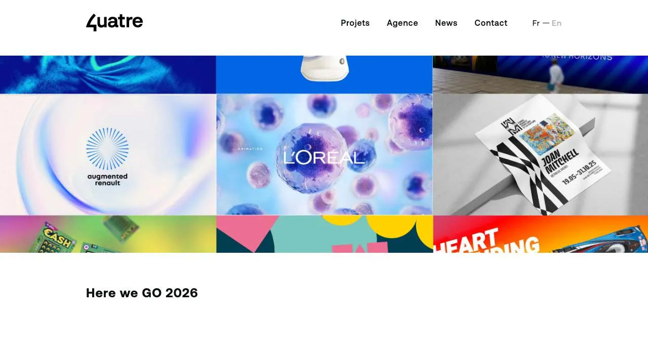 Startseite der Website der Branding-Agentur 4uatre