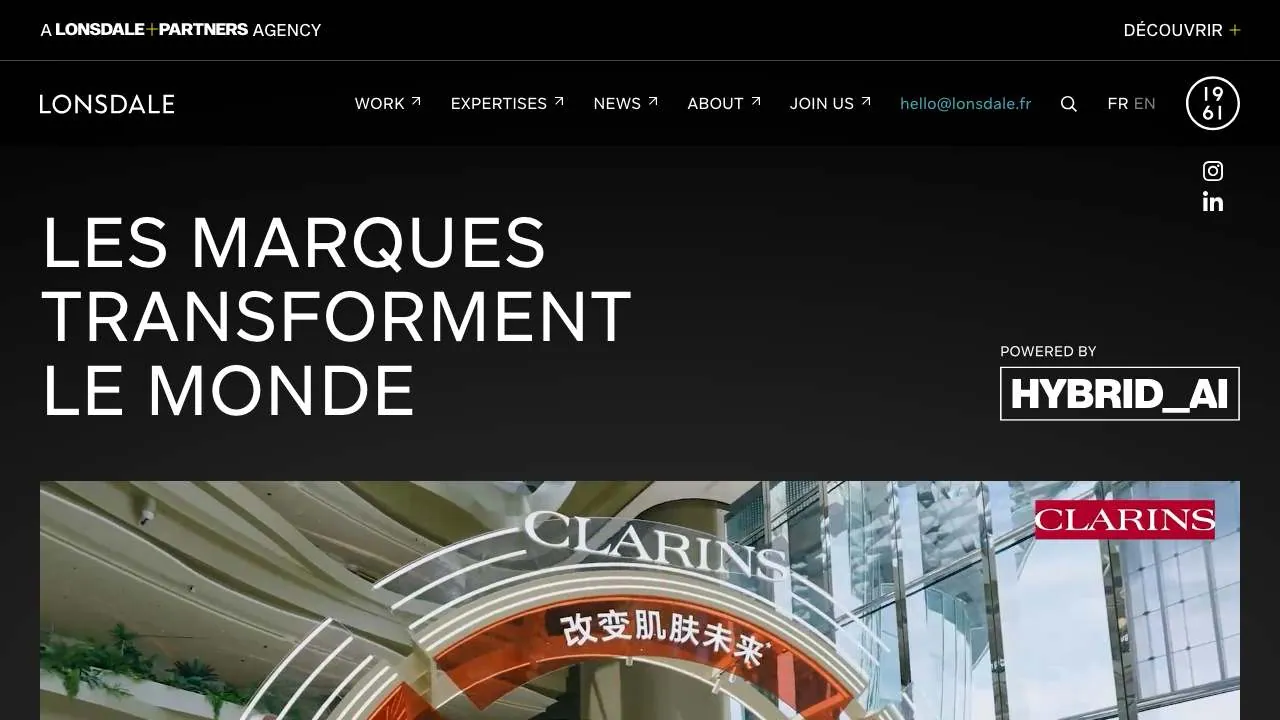 Startseite der Website der Markendesign-Agentur Lonsdale