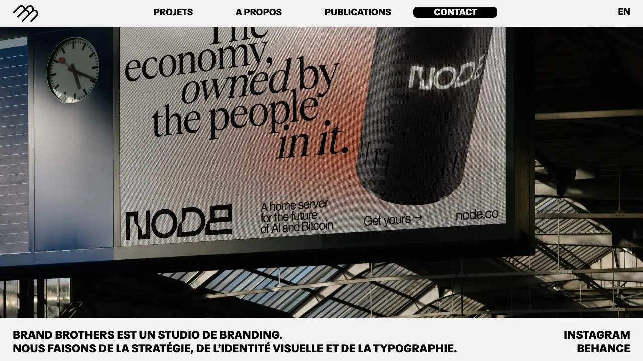 Startseite der Website des Designstudios Brand Brothers