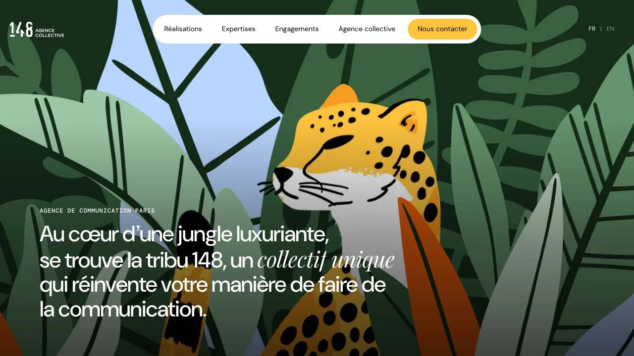 Startseite der Website der Kommunikationsagentur 148