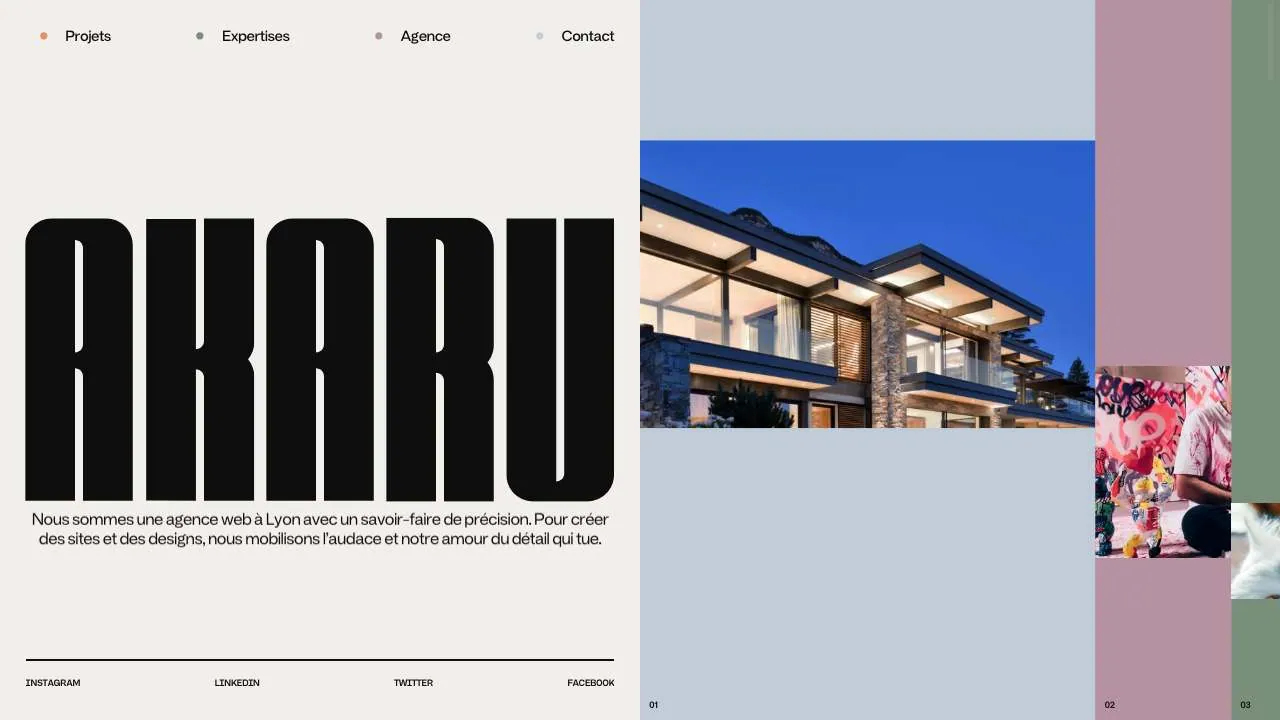 Startseite der Website der Webagentur Akaru
