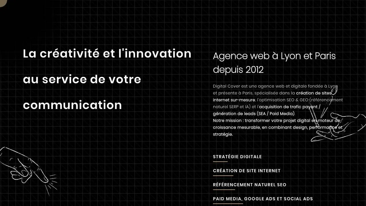Startseite der Website der Webagentur Digital Cover