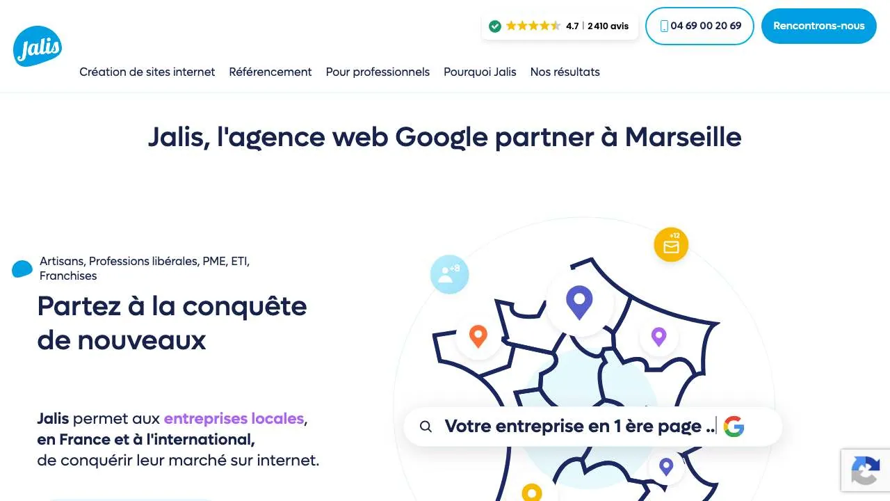 Startseite der Website der Webagentur Jalis