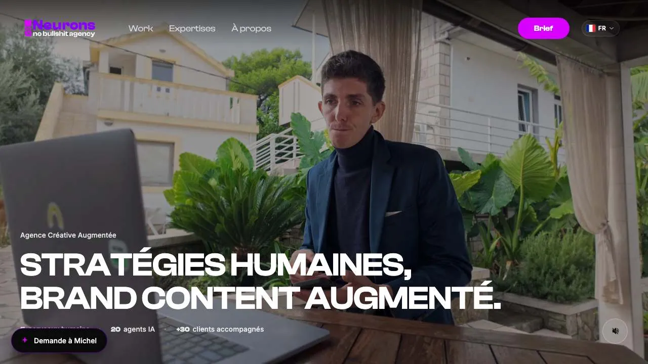 Startseite der Website der Brand-Content-Agentur Big Neurons
