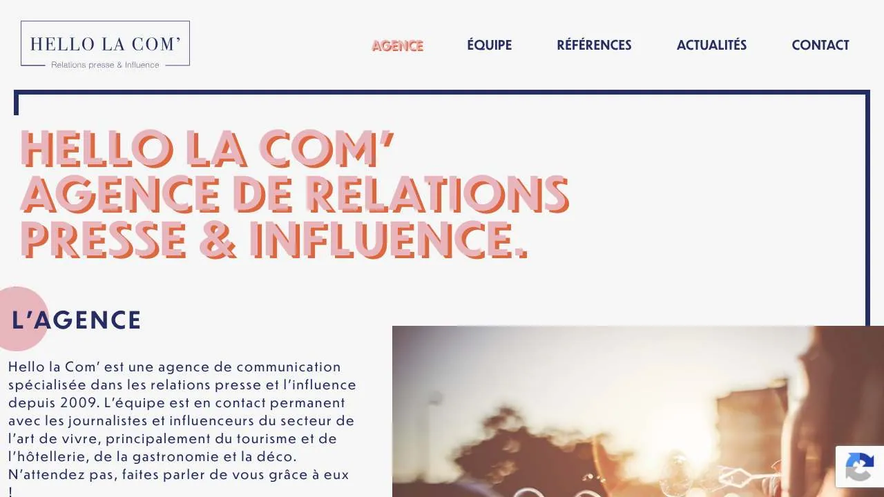 Startseite der Website der Presseagentur Hello la Com