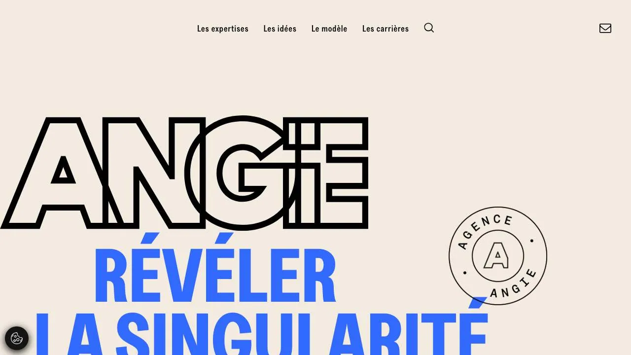 Startseite der Website der Unternehmenskommunikationsagentur Angie