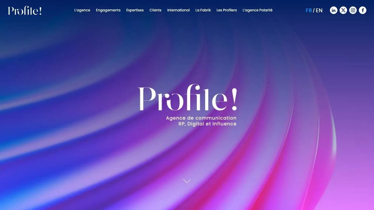 Startseite der Website der Presseagentur Agence Profile
