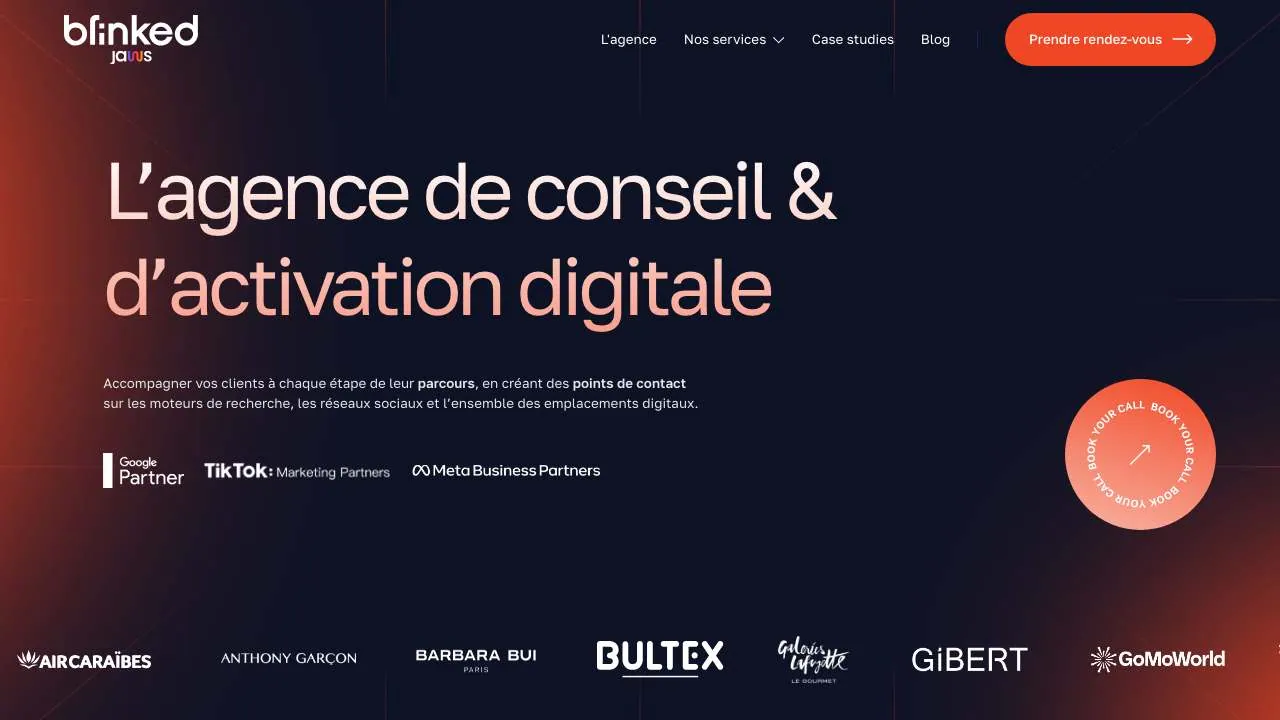 Startseite der Website der Mediaagentur Blinked