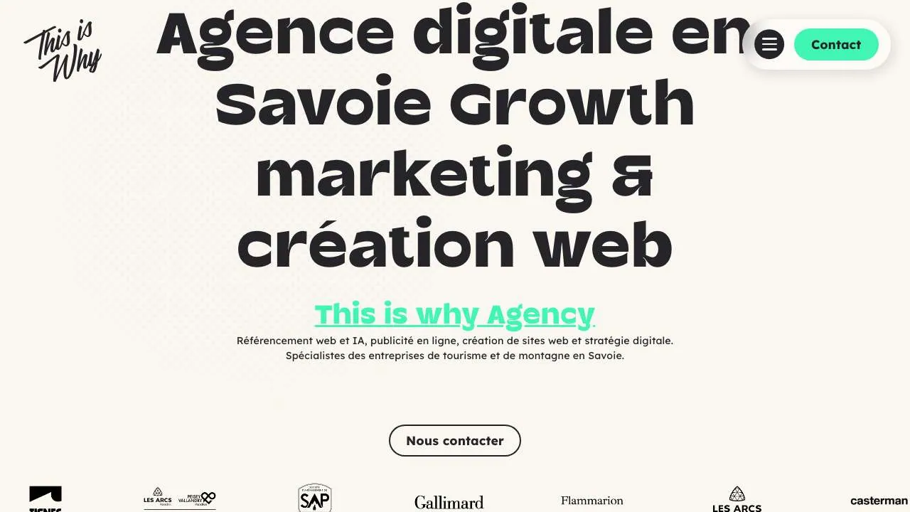Startseite der Website von This is Why Agency
