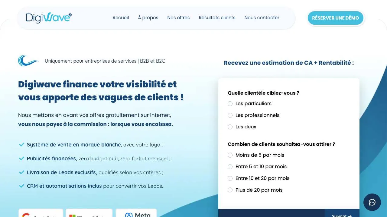 Startseite der Website der Werbeagentur Digiwave