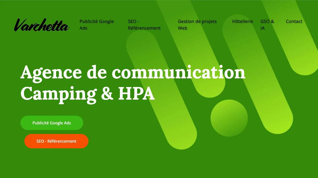 Startseite der Website der Tourismus-Webmarketing-Agentur Varchetta