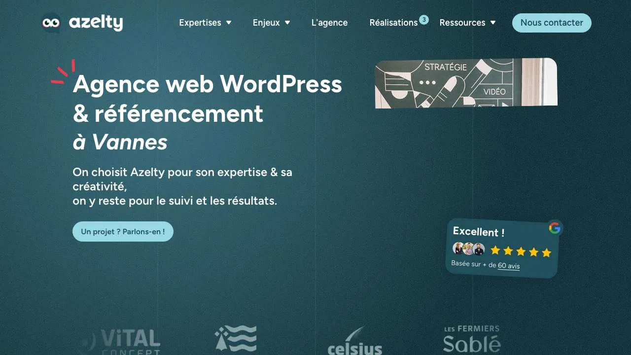 Startseite der Website der Webagentur Azelty