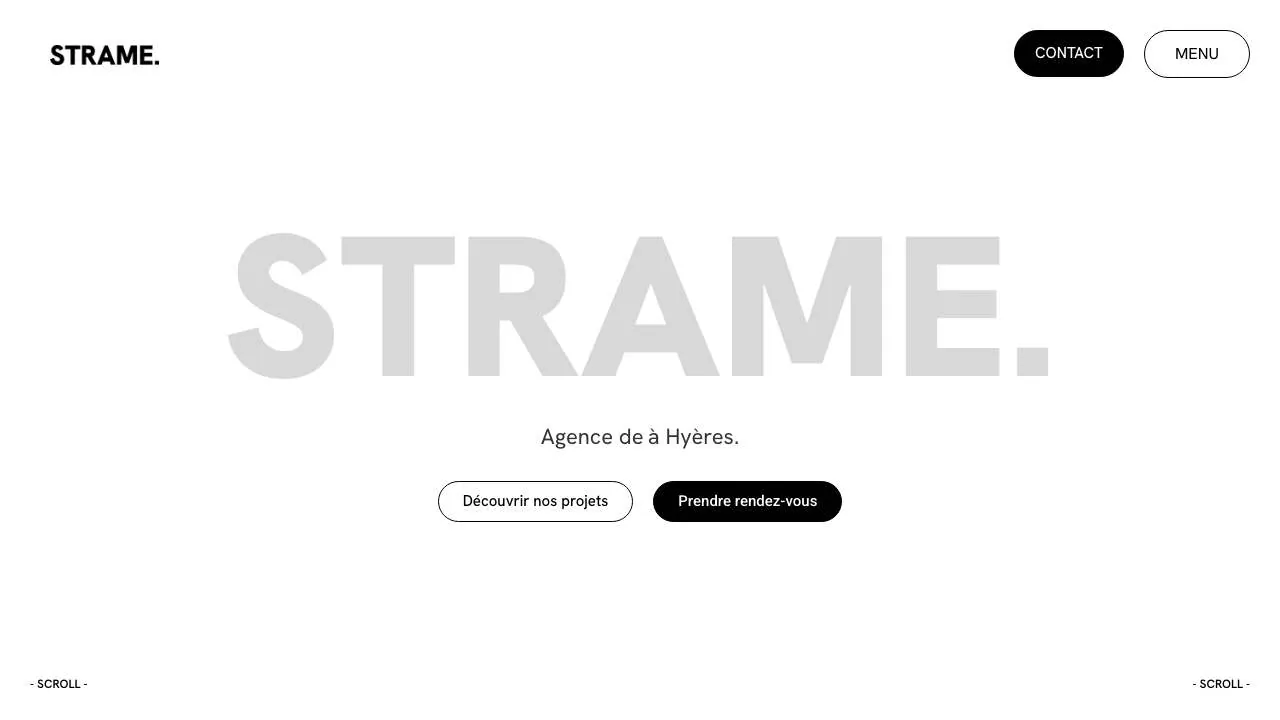 Startseite der Website der Strame Agency
